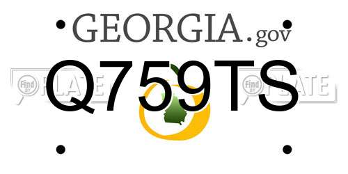 Q759TS Georgia License Plate