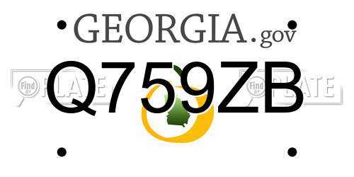 Q759ZB Georgia License Plate