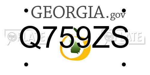 Q759ZS Georgia License Plate