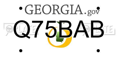 Q75BAB Georgia License Plate