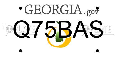 Q75BAS Georgia License Plate
