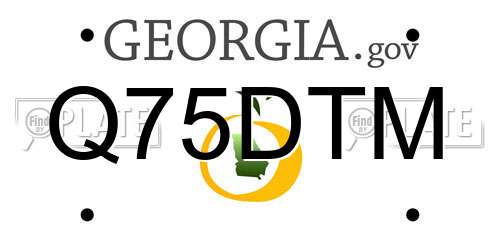 Q75DTM Georgia License Plate