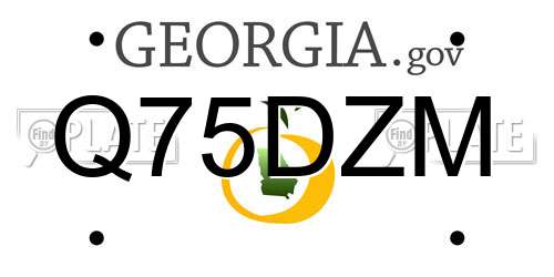 Q75DZM Georgia License Plate