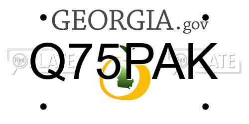 Q75PAK Georgia License Plate
