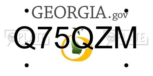 Q75QZM Georgia License Plate