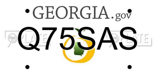 Q75SAS Georgia License Plate