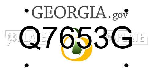 Q7653G Georgia License Plate
