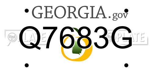 Q7683G Georgia License Plate