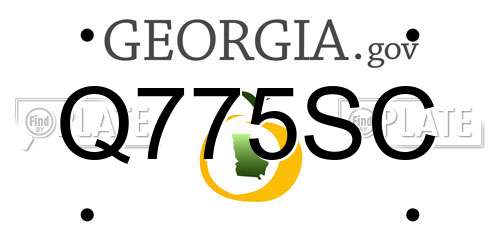 Q775SC Georgia License Plate
