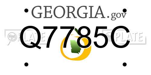 Q7785C Georgia License Plate