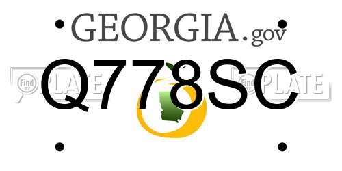Q778SC Georgia License Plate