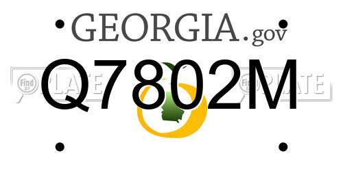 Q7802M Georgia License Plate