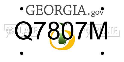 Q7807M Georgia License Plate