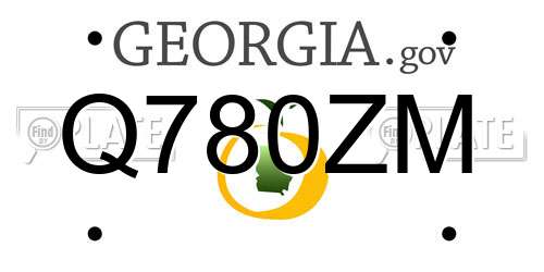 Q780ZM Georgia License Plate