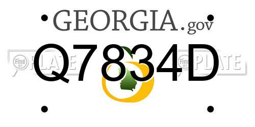 Q7834D Georgia License Plate