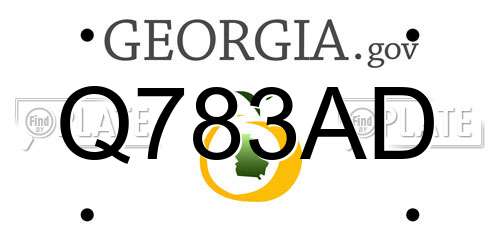 Q783AD Georgia License Plate