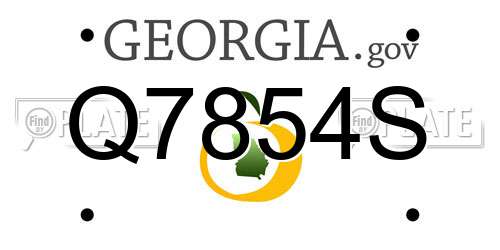 Q7854S Georgia License Plate