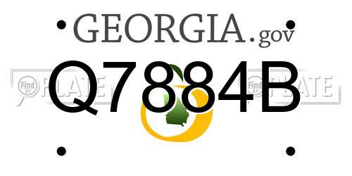 Q7884B Georgia License Plate