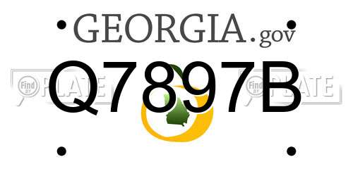 Q7897B Georgia License Plate