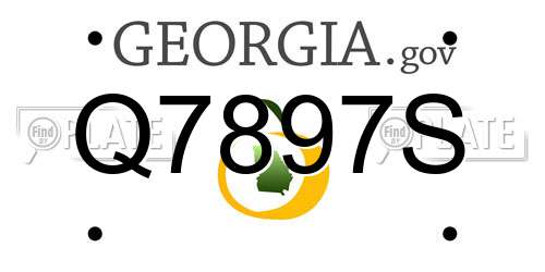 Q7897S Georgia License Plate