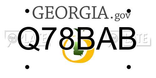 Q78BAB Georgia License Plate