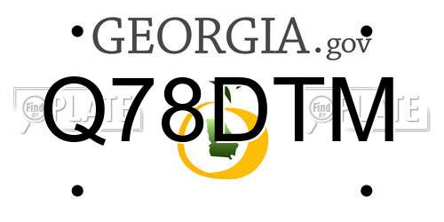 Q78DTM Georgia License Plate