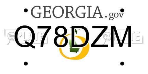Q78DZM Georgia License Plate