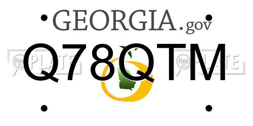 Q78QTM Georgia License Plate