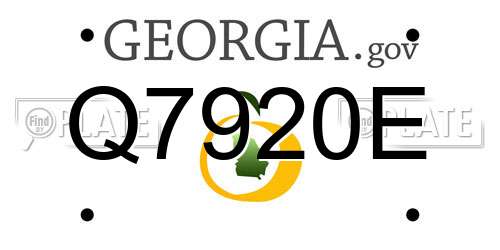 Q7920E Georgia License Plate