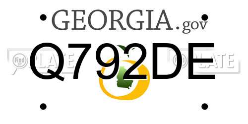 Q792DE Georgia License Plate