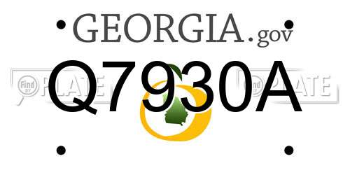 Q7930A Georgia License Plate