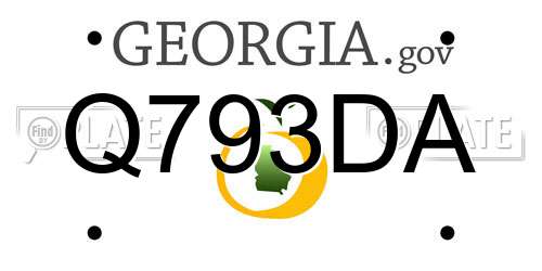 Q793DA Georgia License Plate