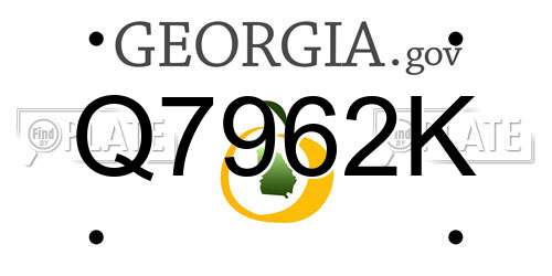 Q7962K Georgia License Plate