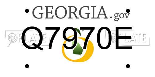 Q7970E Georgia License Plate