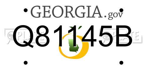 Q81145B Georgia License Plate