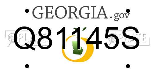 Q81145S Georgia License Plate