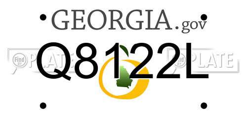 Q8122L Georgia License Plate