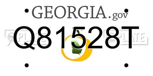 Q81528T Georgia License Plate