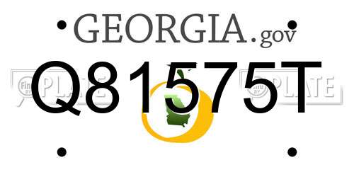 Q81575T Georgia License Plate