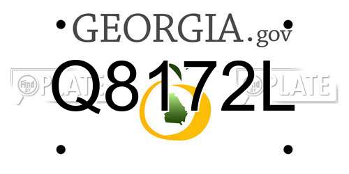 Q8172L Georgia License Plate