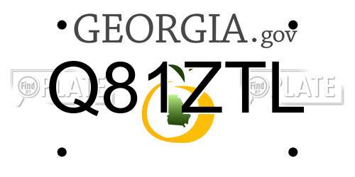 Q81ZTL Georgia License Plate
