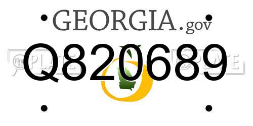 Q820689 Georgia License Plate