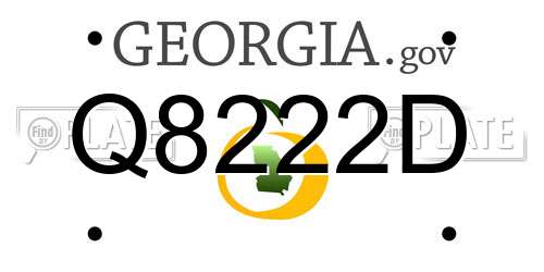 Q8222D Georgia License Plate