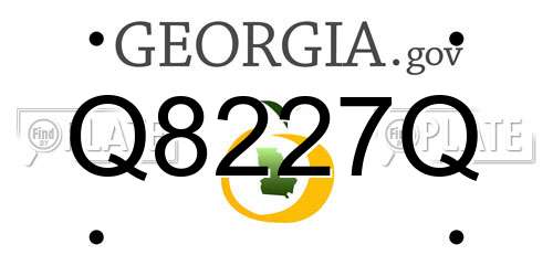 Q8227Q Georgia License Plate
