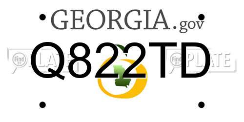 Q822TD Georgia License Plate