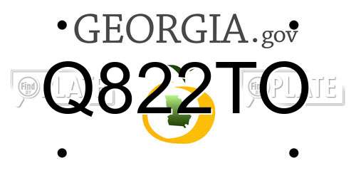 Q822TO Georgia License Plate