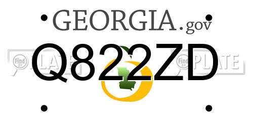 Q822ZD Georgia License Plate