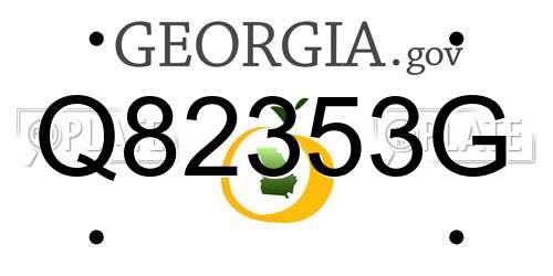 Q82353G Georgia License Plate