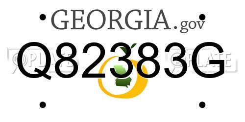 Q82383G Georgia License Plate