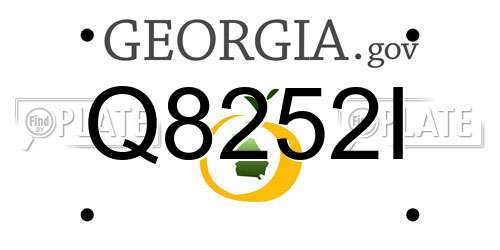 Q8252I Georgia License Plate